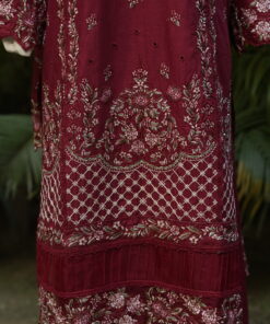 maroon (embroidered luxury lawn set)